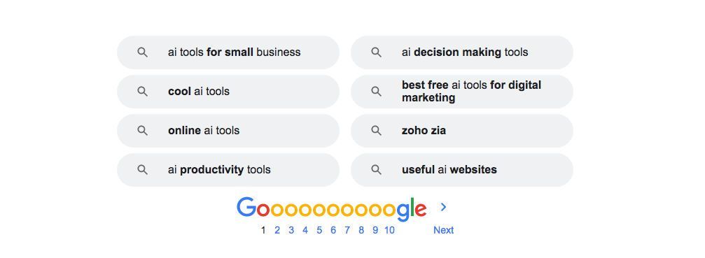 ai tools for small business blog topics google
