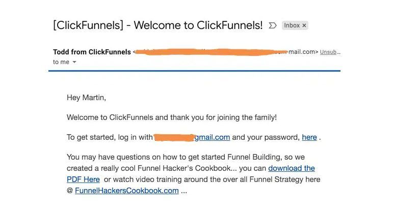 clickfunnels welcome email marketing automation