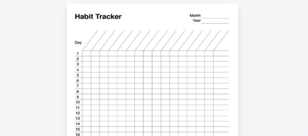 simple habit tracker layout